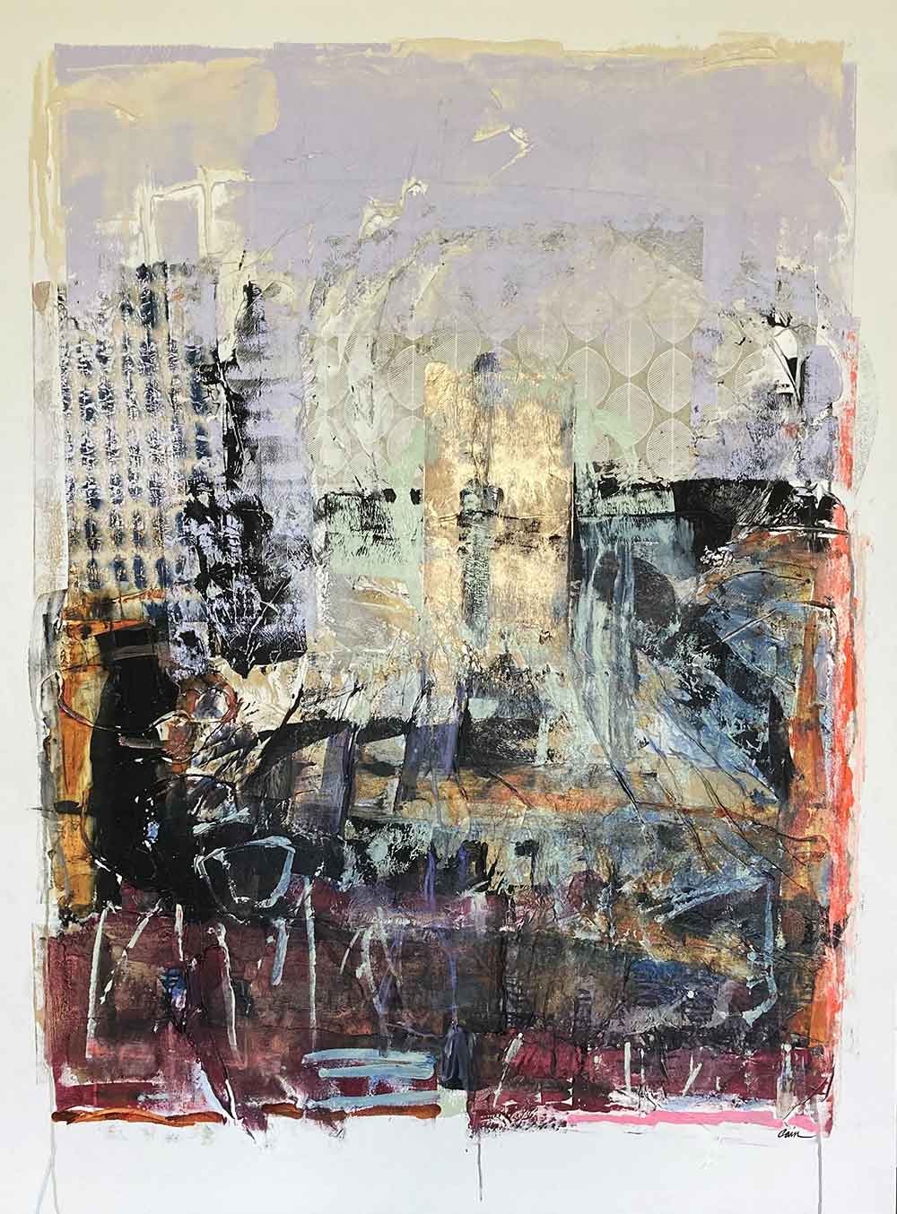 “Urban Infrastructure”, 48×36, Mixed Media